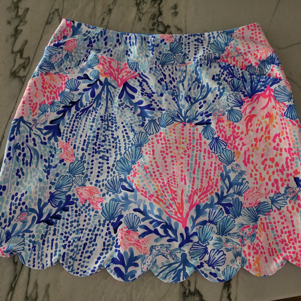 Lilly Pulitzer Pink and Blue Mini Skater Skirt